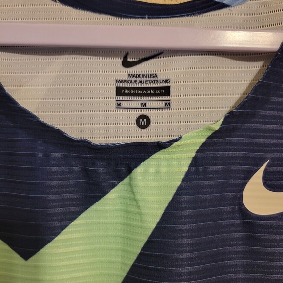 Nike Elite Pro Singlet Mens Size Medium Running Marathon CI0799-XXX Blue Green - Picture 3 of 7